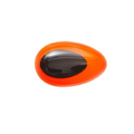 3d Teardrop eye 8mm Fl. Orange