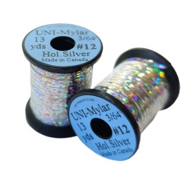 UNI mylar Holografisk Sølv str. 12