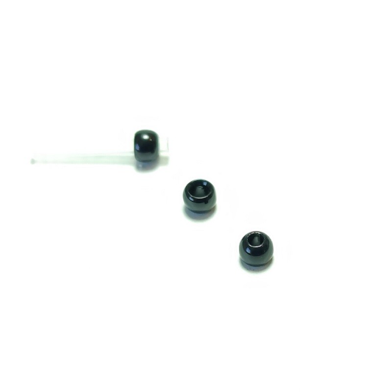 Rørflue bead Sort 4mm tungsten - 100stk
