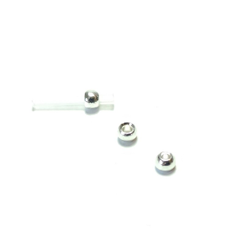 Rørflue bead Sølv 4mm tungsten - 100stk