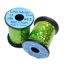 UNI mylar holografisk chartreuse str. 12