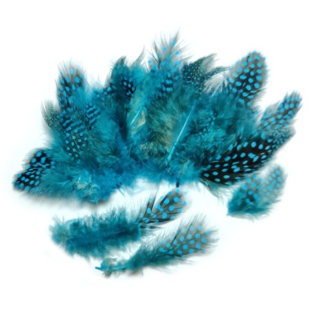 Perlehøne fjer Silver doctor blue