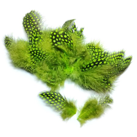 Perlehøne fjer Chartreuse