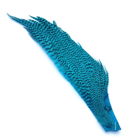 Hareline half cape Grizzly Teal blue