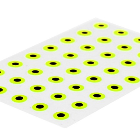 Øjne 3 mm Fl. Gul - flad udgave