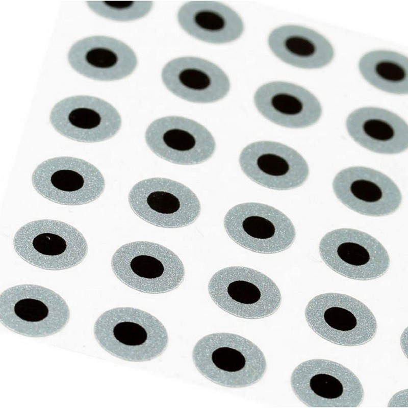 Øjne 3.5 mm Ice Gray metallic - flad udgave