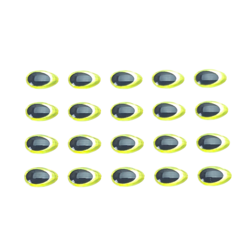 3d Teardrop eye 8mm Rainbow Chartreuse