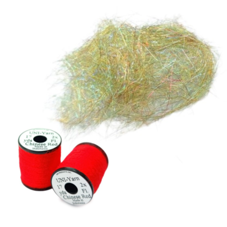 Salmo Supreme Dubbing Rainbow og Uni yarn c. red