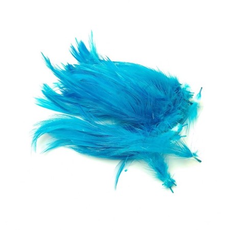 Hane fjer Peacock blue