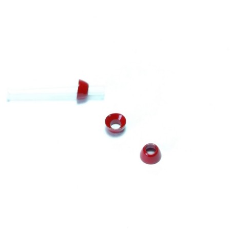 Conehead Dk. red 4mm short 100stk