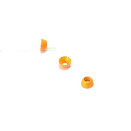 Conehead Fl. orange 4mm short 100stk