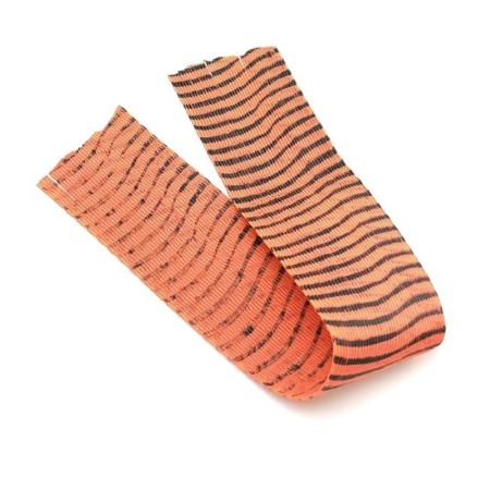 Gummiben orange med sorte striber