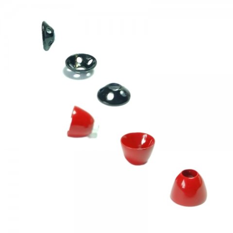 4,8mm rd conehead og 6mm Sort disc m. huller